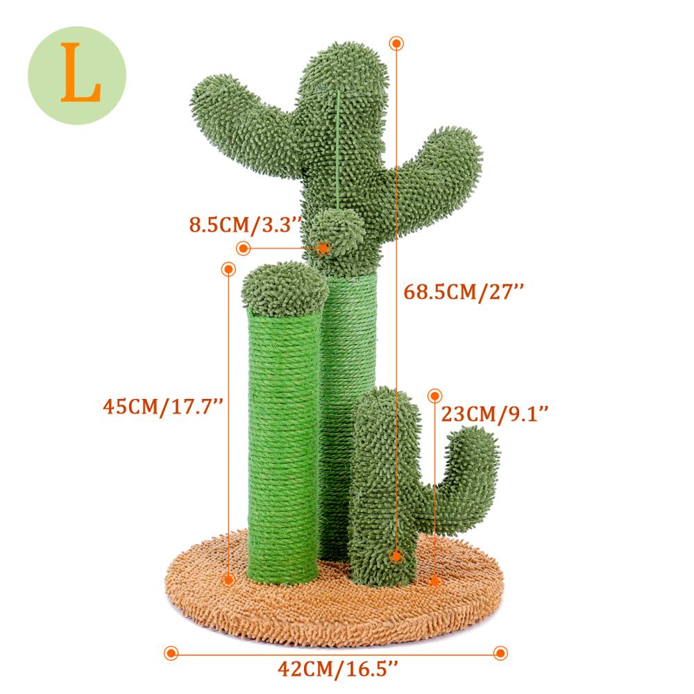 Arbre à Chat Mignon en Forme de Cactus avec Boule, Poste à Gratter pour Chaton, Champignon Grimpant, Mobilier de Protection