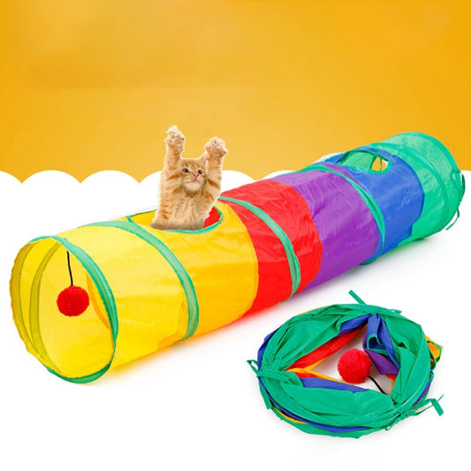 Tunnel pliable pour chat, 2/3/5 trous, pour l'intérieur et l'extérieur, jouet d'entraînement pour chat, lapin, Tube de jeu