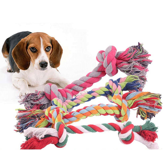 Corde à Double nœud pour chien et chiot, jouets à mâcher, dents propres, corde à os tressée Durable, jouet molaire pour animaux de compagnie